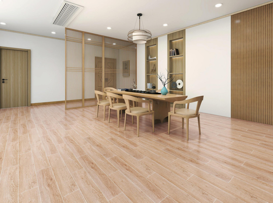 kupować ISO9001 Drewniane płytki porcelanowe Pasek khaki do sypialni 15*90cm Podłoga w mieszkaniu Dekoracja płytek ceramicznych 0.95cm produkcja internetowa