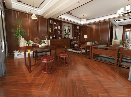 kupować Antybakteryjna matowa płytka ścienna 20x100 cm Porcelana drewniana Taśma Brown Tan Indoor Miękka szkliwiona płytka podłogowa produkcja internetowa