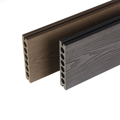 kupować 3D Outdoor Wood Plastic Composite Flooring Panel podłogowy WPC 140x25mm Brązowa platforma dziedzińca z izolacją produkcja internetowa