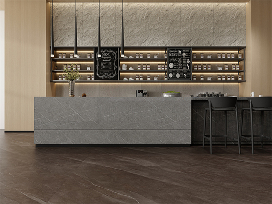 kupować Wytrzymałe płyty z gruntu szare do salonu i jadalni 1420x2700 mm produkcja internetowa