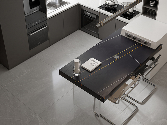 kupować Czarne trwałe płyty kamienne 1470x2700 mm do salonu i łazienki produkcja internetowa