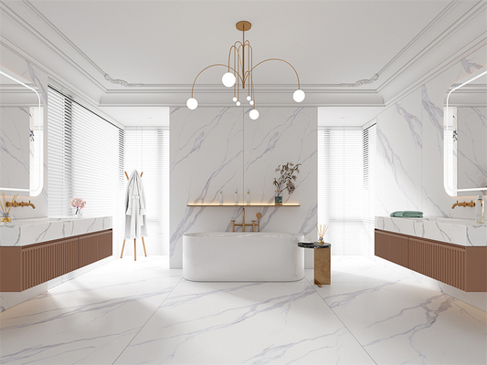 kupować Białe matowe płyty spieku kwarcowego Carrara 1420x2700mm Klasa AAA produkcja internetowa