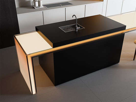 kupować Czarny matowy spiek kwarcowy 1600x3200mm do dekoracji wnętrz produkcja internetowa