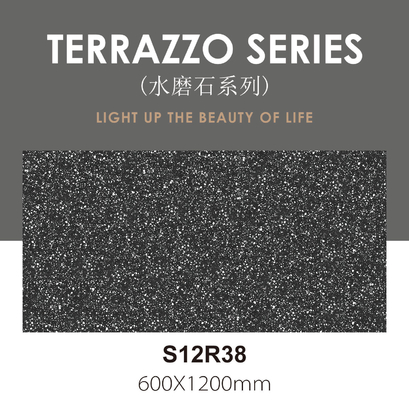 kupować Antybakteryjne 600x1200mm Ciemno szare Terrazzo Podłoga w pomieszczeniach zamkniętych Baby Face Vintage płytki porcelanowe do jadalni produkcja internetowa