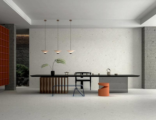 kupować Podłoga wewnętrzna 1200x1200x9mm Płytki ekologiczne i jasnosrzywy W.A 0,5% Terrazzo Miękkie szklankowane płytki porcelanowe do domu i biura produkcja internetowa