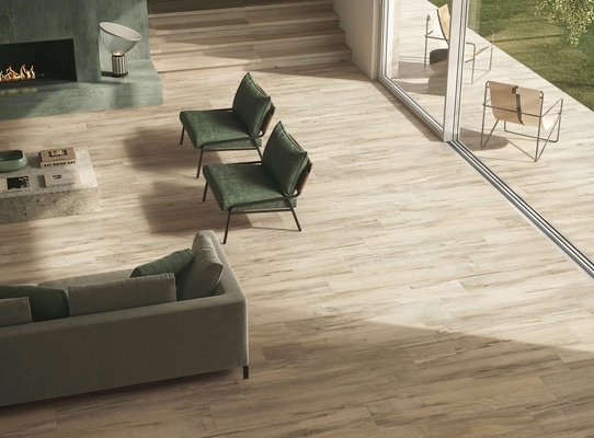 kupować Wytrzymałe drewniane taśmy porcelanowe 200x1200mm Do dekoracji budynków Brązowy pasek podłogowy produkcja internetowa