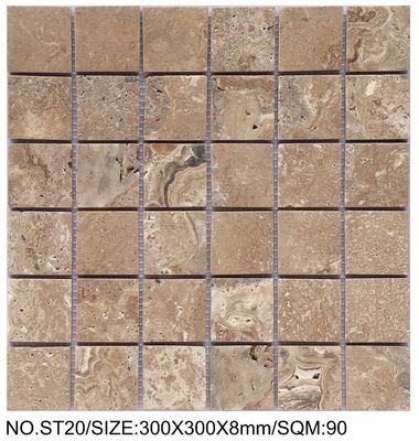 kupować Przeciwpoślizgowa, kwadratowa, brązowa, 300x300 mm, mozaika z kamienia naturalnego, do salonu i sypialni produkcja internetowa