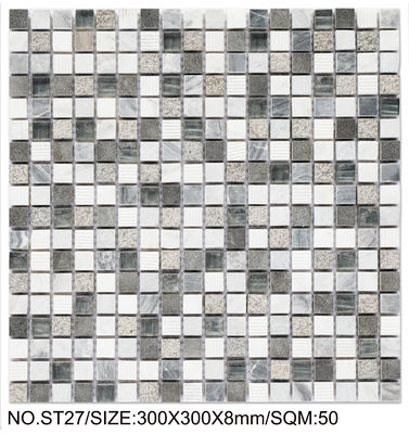kupować Odporna na ścieranie i plamoodporna kwadratowa mozaika z kamienia naturalnego 300x300mm do budynków i projektów produkcja internetowa