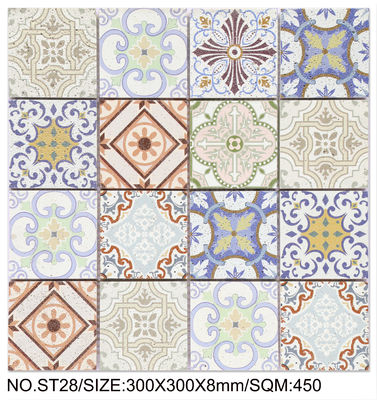 kupować Dekoracyjny i Kwiatowy Retro kwadrat 300x300mm Mosaik z naturalnego kamienia do basenu produkcja internetowa