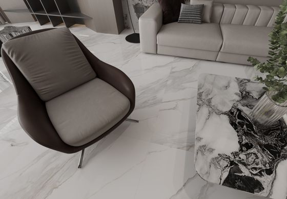 kupować Płytka porcelanowa Carrara 1mx1m Ognioodporna Nowoczesna Wewnętrzna Podłoga Polerowana Szkliwiona do Salonu i Dekoracji produkcja internetowa