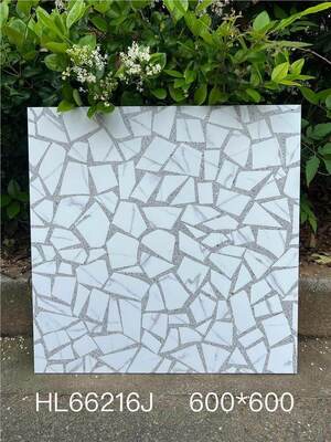 kupować Szare, oszałamiające płytki ceramiczne terrazzo 600x600mm do wnętrz, na podłogę, do łazienki i na balkon produkcja internetowa