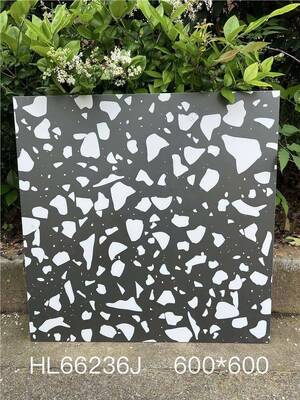 kupować Płytki ceramiczne terrazzo do wnętrz klasy AAA i antypoślizgowe czarne 600x600mm do biura produkcja internetowa