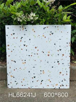 kupować Antybakteryjne i trwałe białe płytki ceramiczne terrazzo 600x600mm do wnętrz, do kuchni produkcja internetowa