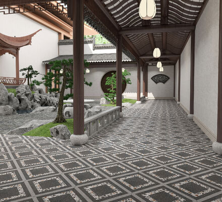 kupować Moderne płytki szare 600x600 mm podłogi zewnętrzne płytki ceramiczne grubość 12 mm dla budynków i biur produkcja internetowa