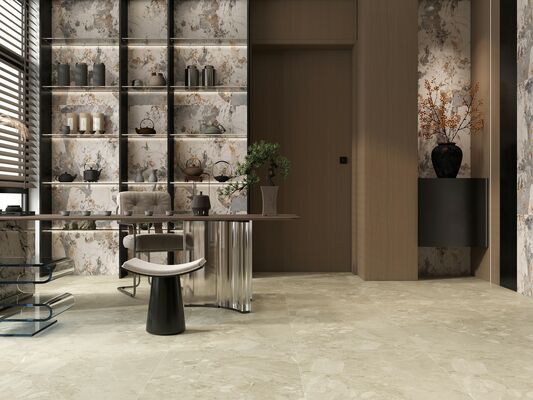 kupować Wytrzymałe i stylowe płytki porcelanowe terrazzo 600x1200mm płytki podłogowe z matą i pleśnią dla balkonów i jadalni produkcja internetowa