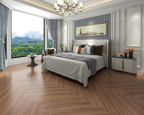 Brązowe drewniane płytki porcelanowe 150x900 mm do podłogi ścian wewnętrznych