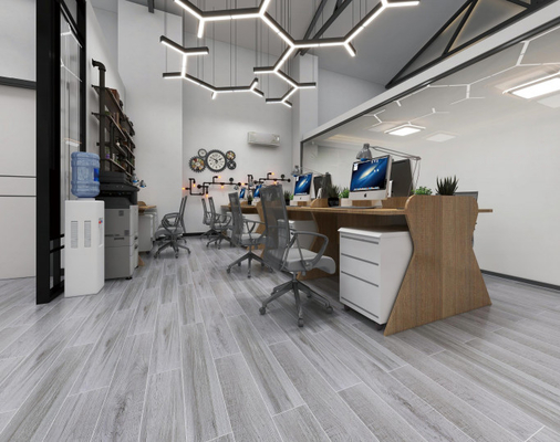 1000SQM Drewniane płytki porcelanowe 150*900mm Brązowy srebrzysty pasek do salonu Podłoga biurowa SGS Płytki ceramiczne ścienne
