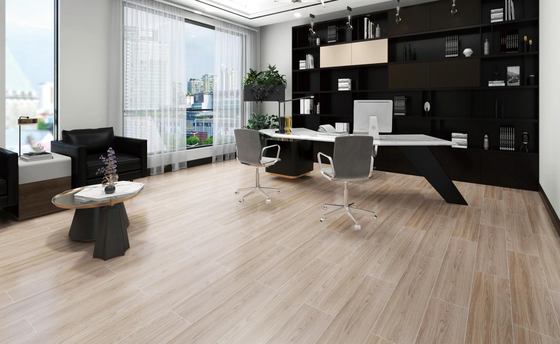 Wewnątrz biura Szkoła Podłoga ścienna Drewniane płytki porcelanowe Taśma ceramiczna 20x100 cm Beżowa Odporność na zarysowania