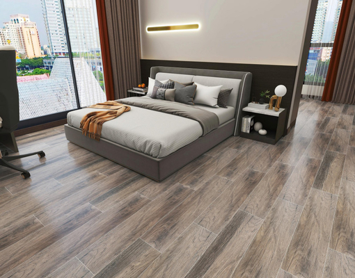 Antypoślizgowa drewniana deska porcelanowa płytka podłogowa wnętrze salonu szara drewniana płytka ceramiczna 20cm szerokość 100cm długość