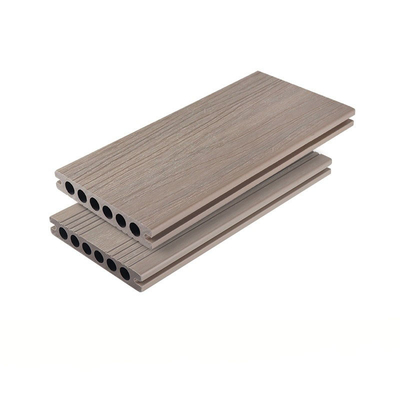 Khaki Przeciw pleśni WPC Panel podłogowy Drewniany plastikowy kompozytowy panel podłogowy 138x23mm Zewnętrzny wystrój dziedzińca