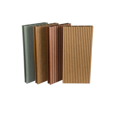 Deski tarasowe WPC z antypoślizgowymi rowkami Panel zewnętrzny Road Park Inżynierska deska podłogowa 140x25mm Szary Tan