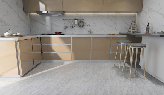 Wytrzymały szary 400x400mm Marmurowy wygląd Mat szklany wewnątrz ceramiczne płytki wiejskie do łazienki i biura