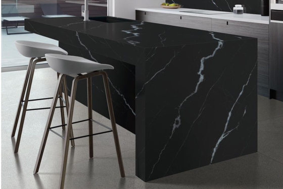 Odporność na zadrapania AAA Sinkrowane płyty kamienne 800x2600x12mm Mat Phantom Czarny Duży stół
