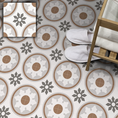 Brązowo-biała płytka ceramiczna rustykalna 250x250mm do podłóg wewnętrznych