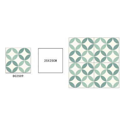 Jasny zielony ceramiczny rustykalny kafelek 250x250mm do podłóg wewnętrznych