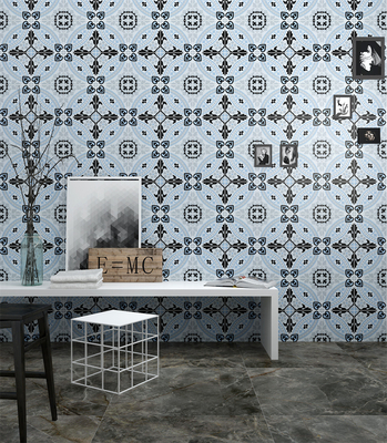 Nie znikają niebieskie płytki ceramiczne kwiatowe 200x200 mm do dekoracji i płytki ścienne odporne na zużycie do łazienki
