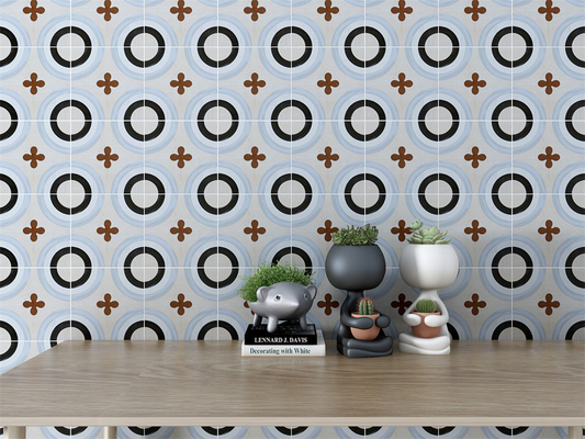 20x20cm Ceramic Rustic Tile Non-Slip Floor Wall Niebieski Czarny Beż
