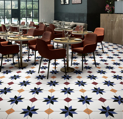 Enkaustyczny 200x200mm podłogi ceramiczne płytki rustyczne dla hotelu i klasy AAA białe i niebieskie płytki do łazienki
