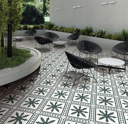 Zielona i beżowa płytka podłogowa w pomieszczeniach 200x200 mm do jadalni i ceramiczne płytki wiejskie odporne na zadrapania do salonu