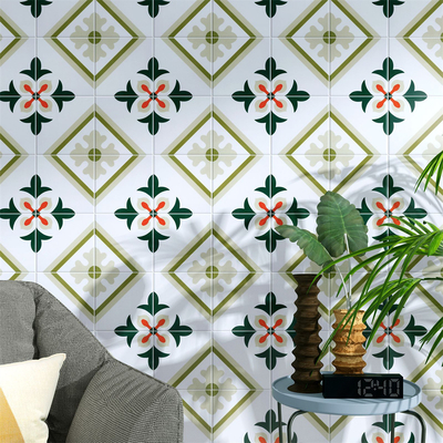 Zielona i czerwona 20x20cm płytki podłogowe i niepoślizgowe ceramiczne płytki wiejskie do jadalni