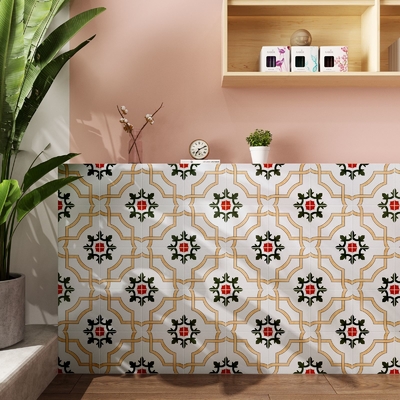 Jasnożółty i zielony 200x200mm Trwałe i ceglane ceramiczne płytki wiejskie do łazienki i salonu