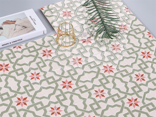 Wytrzymałe płytki ceramiczne klasy AAA o wymiarach 200x200 mm do salonu i beżowe i różowe płytki ścienne do sypialni