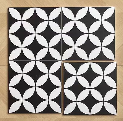 Czarno-biała płytka ceramiczna rustykalna 20x20cm do podłóg i ścian wewnętrznych