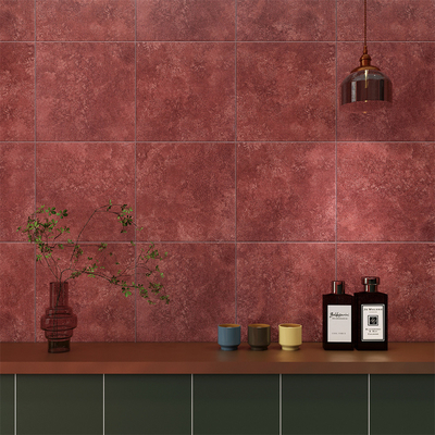 Czerwona odporność na kwasy 200x200mm Wnętrze podłogi Ceramic Rustic Płytki do sypialni i łazienki
