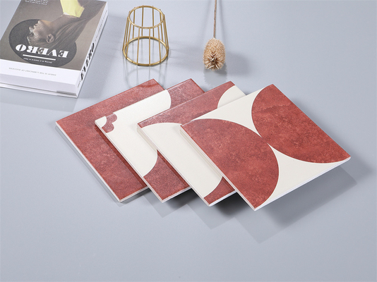 Odporny na zużycie czerwony 20x20 cm wnętrze podłogi ceramiczne płytki wiejskie do jadalni i domu 4 style