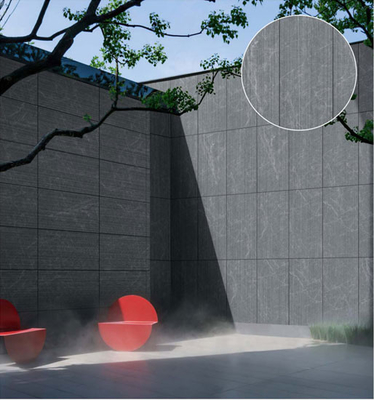 Odporny na zużycie Matte Antiques Finish Dark Gray 60x120cm 3D Line Curtain Wall Porcelana Tile For Terrace And Balcony