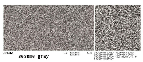 Niepoślizgowe płytki nowoczesne Szary 600x1200x15mm Powierzchnia płomienna podłoga zewnętrzna Płytka porcelanowa dla budynków
