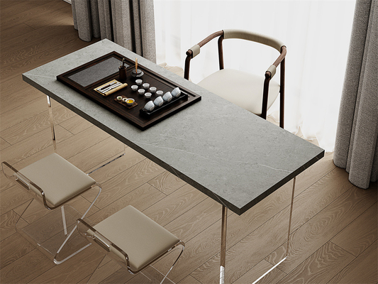 Czterokątny szary mat 1420x2700mm Sinkrowane płyty kamienne do salonu i biurka
