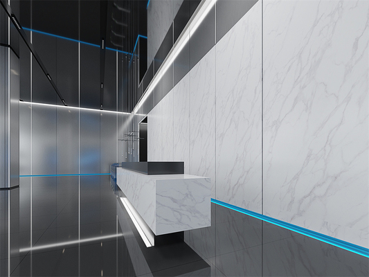 Białe maty podłogi wewnętrzne 1420x2700mm Carrara Sinkrowane płyty kamienne do biura