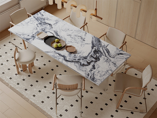 Dekoracja 1600x3200mm Szlifowany Szklany Porcelan Sinkrowany Kamień Slab I Wewnętrzna ściana Duże płyty do jadalni