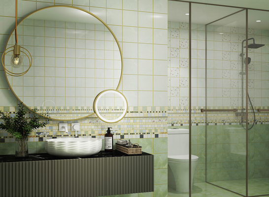 Powierzchnia lusterka Zielona ceramiczna płytka ścienna i płytki wodoodporne 300x600mm do łazienki