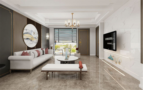 Płytki wodoodporne i marmurowy wygląd Szary Polerowany Szklany 600x1200mm Płytka porcelanowa do salonu