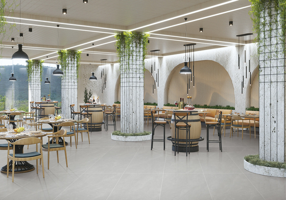 Szara podłoga wewnętrzna trwała płytka porcelanowa i płytki antybakteryjne o wymiarach 600x1200 mm do remontu i projektu