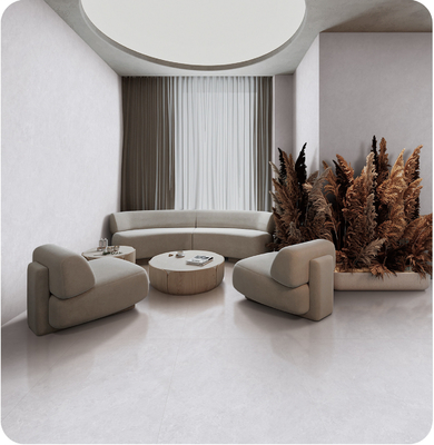 Niepoślizgowa Świeżo szara podłoga wewnętrzna 750x1500mm Retro Baby Face Szklane płytki porcelanowe do renowacji projektu