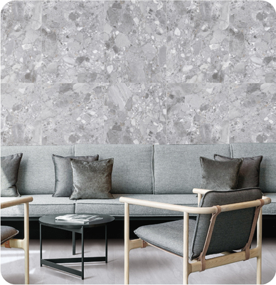 Szary 750x1500mm Płytki zewnętrzne ściany i podłogi wewnętrzne Wspaniały Terrazzo Baby Face Szklane płytki porcelanowe dla budynku i restauracji