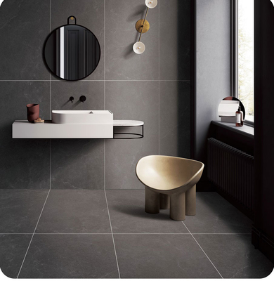 Niepoślizgowe ciemno szare miękkie przeszklone podłogi wewnętrzne 600x1200mm Vintage płytki porcelanowe do kuchni